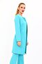 Zero Neck Straight Long Jacket-Turquoise - 5