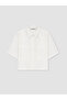 Xside White Oversize Women's Crop Shirt - 5