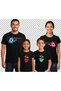 Black Family Matching T-Shirt Set - Heart Flower Pot and Watered Plant Printed Lover and Family T-Shirt