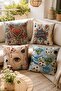 Playing Cards Patterned 4-Piece Throw Pillow Cover Set