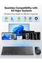 مجموعة لوحة مفاتيح وماوس لاسلكية صغيرة، لوحة مفاتيح USB لاسلكية 2.4 جيجاهرتز وماوس صامت - 7