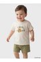 Two Mt Shop Quality Tiger Printed Baby Boy T-Shirt and Shorts Set