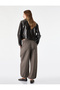 Comfortable Fit Cotton Elastic Waist Seersucker Fabric Plaid Balloon Fit Harem Pants - 4