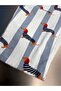 Boys' Plain White Crew Neck T-Shirt and Striped Patterned Balloon Cut Pants Two-Piece Set - 4