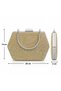 Women's Gold Crystal Complete Colorful Stone Hexagonal Evening Dress Bag Boxed Night Portfolio - 4