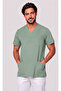 Men's Envelope Collar Green, Navy Blue, Black Lycra Belinda Fabric Scrubs Single Top