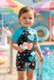 Short Sleeve Children's Baby Swimmer Jumpsuit Swimsuit 4405 Mint