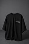 Men's Black Heavy Embossed Print Oversize Tshirt - 5