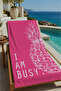 Pink Pineapple and Summer Slogan 70X150 Beach Towel - Digital Printed Fade-Resistant Bath Towel