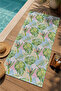 White Green Tropical Bird and Leaf Patterned 70X150 Beach Towel - Digital Printed Fade-Resistant Bath Towel - 3