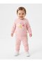 Cotton Floral Detailed Snap Fastener 2-Piece Baby Girl Set - 4