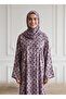 Dusty Lavender Shadow Floral Print Abayap - 3