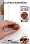Hard Plastic Button Round Ball Brown Cabinet Furniture Kitchen Cupboard Drawer Handle Knob Handles