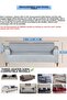 100% Cotton Fabric 1 Piece Three-Seat Sofa Cover, Complete Coverage, Anti-Sweat and Anti-Flame Fabric, Detailed Workmanship + 2 Decorative Cushions as a Gift - 2