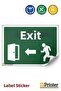 Exit/Exit Warning Sign Sticker 25X35 cm