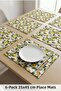 Lemon Patterned Waterproof American Placemats - Set of 6 Stain-Resistant Petibor Plate Mats - 4