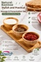 3-Piece Bamboo Sauce Bowl Set with Wooden Stand, Jam Bowl, Snack Bowl, Breakfast Serving Set - 4
