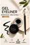 Black Gel Eyeliner Waterproof Long-Lasting Intense High Pigmented Matte Gel Eyeliner + Application Brush 3.5g