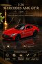 1:36 Mercedes Amg Gt R Red Diecast Metal Toy Car Openable Door Pull and Go