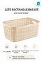 Jute Cornered Saddle 26 L Multi-Purpose Storage and Transport Basket Laundry Toy Organizer - 5