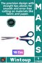 # Scissors with Sharp Steel Mouth, Ergonomic Plastic Handle, Tailor's Hobby Fabric Paper Cutting Handicraft Scissors 18 cm