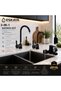 Eskaya Black Delta Eviye Kitchen - Sink Bathroom Faucet Set of 3 - 2