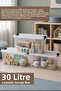 3-Piece Toy Storage Box - Baby Room Item Storage Kids Organizer with Locking Lid 30Lt Transparent - 2