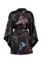 Siyah 2'li Çeyiz Set Çiçekli Saten Dokuma Kuşaklı Sabahlık + Gecelik THMSS26GC00009 - 8