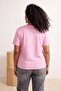 Lacivert-Pembe- Gri 3'lü Paket Regular Fit V Yaka Büyük Beden T-shirt TBBSS26BF00031 - 7