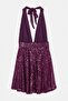 Purple Halter Neck Sequined Backless Mini Event Party Dress Tdrss26El00058 - 5