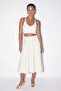 White Zippered Long Cotton Skirt Tdrss26Et00059 - 2