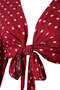 Beachwear Cherry Polka Dot Patterned Crop Sleeve Ruffle Flounce Double Breasted Collar Blouse Tbbss24Af00071 - 6