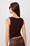 Brown-Black Double-Sided Body-Fitting Square Neck Thick Strap Sleeveless Knitted Tank Top Twoss26Al00087 - 9