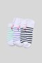 Ekru-Lila-Pudra 3'lü Pamuk Karışımlı Çizgili Flamingo Sneaker Çorap THMSS26CO00041 - 2