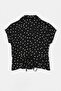 Black Shirt Collar Lace Detailed Polka Dot Buttoned Blouse Tdrss26Bz00095 - 6