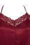 Bordo İnce Askılı Saten Büyük Beden Tulum TBBSS26BG00016 - 6