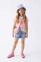 Pembe Kız Çocuk Baskılı Örme T-Shirt TKDSS26TS00091 - 3