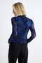 Lacivert Çiçekli Fitted Dik Yaka Uzun Regular Tül Örme Bluz TWOAW27BZ00074 - 4
