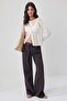 Kahverengi Kemer Detaylı Yüksek Bel Wide Leg Jeans TWOAW27JE00131