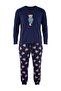Big Size Navy Blue Regular Teddy Bear Printed Knitted Pajamas Set Tmnaw27Ai00004 - 4