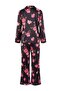 Siyah Çiçekli Saten Dokuma Pijama Takımı THMAW27PT00010 - 6