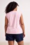 Beyaz- Gri- Pembe 3'lü Paket Oversize Fit V Yaka Örme Büyük Beden T-shirt TBBSS26BF00026 - 4