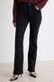 Siyah Ekstra Esnek Normal Bel Bilek Boy Crop Flare Jeans TWOAW27JE00191 - 3