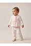 Luxury Textile Butterfly Embroidered 3-Piece Cardigan Set for 6-18 Months - Ecru