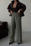 Elastic waist half-lined comfortable trousers 0135 - 3