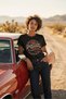 Unisex Desert Crown Retro Car Printed Vintage Classic Car Crew Neck Cotton Basic T-Shirt