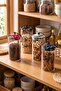 Set of 4 Glass Jar Storage Containers, 800 Ml, Diameter: 8 Cm, Height: 21 Cm, Stylish, Practical and Decorative - 6