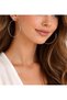 Women's Earrings - Steel Silver Color Large Hoop Earrings - 2
