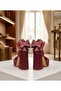 Burgundy Satin Platform Ankle Strap Evening Dress Shoes 10cm -Feli̇syabuti̇k - 3