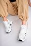 High Sole White Black Casual Sneakers - 3
